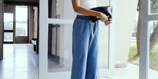 Sidefeel Women's Wide Leg Baggy Jeans High Waisted Elastic Waist