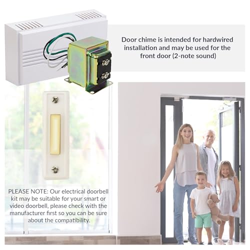 Newhouse Hardware Hardwired Chime Kit with 16-Volt/30VA Transformer and Surface-Mount White Button - Thumbnail 5