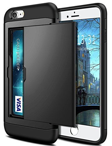 Coolden for iPhone SE 2022 Case iPhone SE 2020 Case Wallet Shockproof Hard Back Soft Bumper Heavy Duty Protective Phone Cases Card Holder Slot Cover for iPhone 7/8/SE 2020/SE 2022-Black