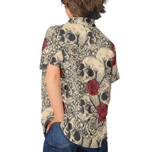 SYtrade Girls Hawaii Shirts for Boys Halloween Short Sleeve Button Down Shirt4