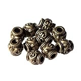 Maße/Form: 7x6 mm / Rondell 10 Schmuck-Perlen Metallperle Zwischenelement Spacer 7x6mm antik-silber -messing, Farbe:altmessing