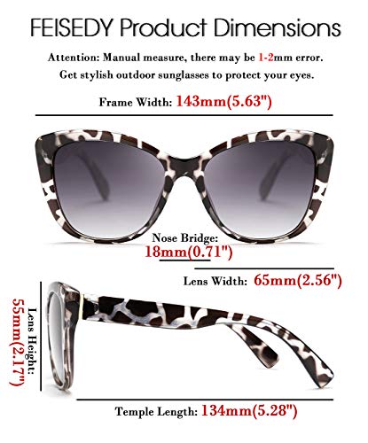 FEISEDY Polarized Vintage Sunglasses American Womens Square Jackie O Cat Eye Sunglasses B2451 - Image 4
