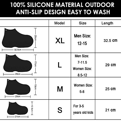 image for LEGELITE Reusable Silicone Waterproof Shoe Covers, No-Slip Silicone Ru