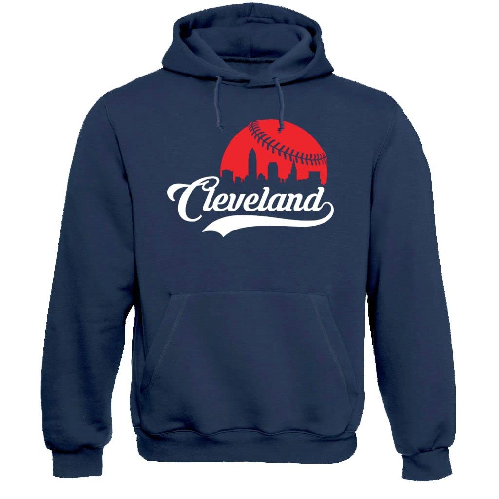 Xtreme Apparrel Cityscape Skyline Men's Hoodie Sweatshirt for Baseball Fans
