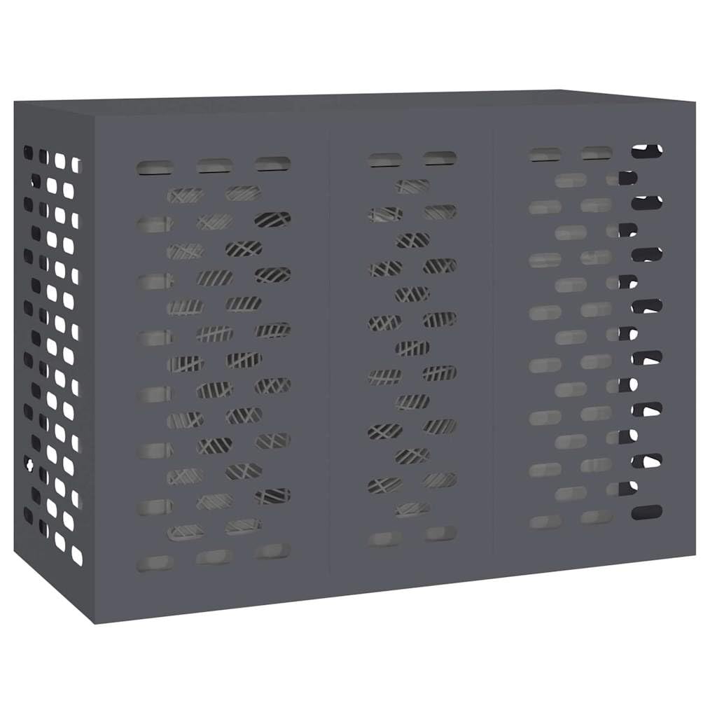 vidaXL Klimaanlagenabdeckung Anthrazit 110 x 50 x 80 cm Stahl, Luftfilter für Klimaanlage, Garten-Geräteabdeckung, wetterfest, schützender Winterbezug, rechteckig