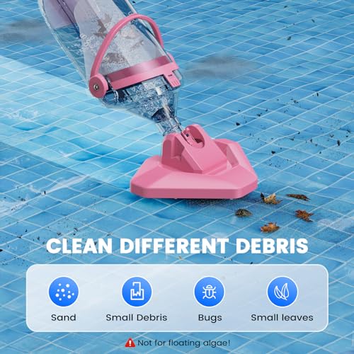 Image of Enhulk Pool Vacuum for Above Ground Pool with a Telescopic Pole, Running time up to 1H, Handheld Rechargeable Pool Cleaner with Powerful Suction up to 18.5 GPM, Ideal for Leaves & Debris, PC10 Pro