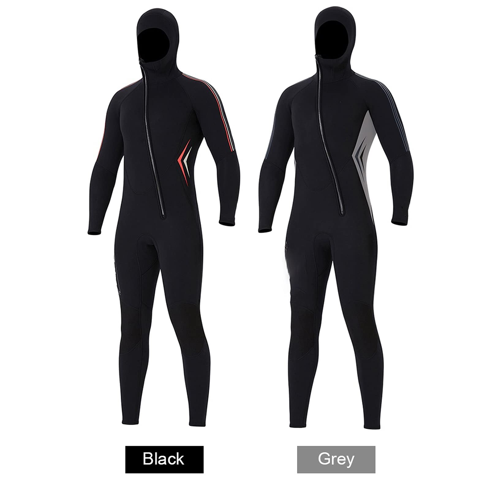 Muta umida per gli uomini Uomini Costume da bagno intero 3mm Neoprene Full Body Cappuccio Muta Protezione Termica Snorkeling Cerniera Abbigliamento