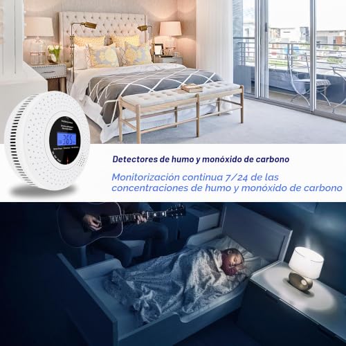 Miniatura 3 de Scondaor Detector Combinado De Humo Y Co, Detector De Humo De Monóxido De Carbono Independiente, Alarma De Humo Con Batería Aa Reemplazable, Alarma De Humo Y Co, Botón De Prueba, 1 Pieza