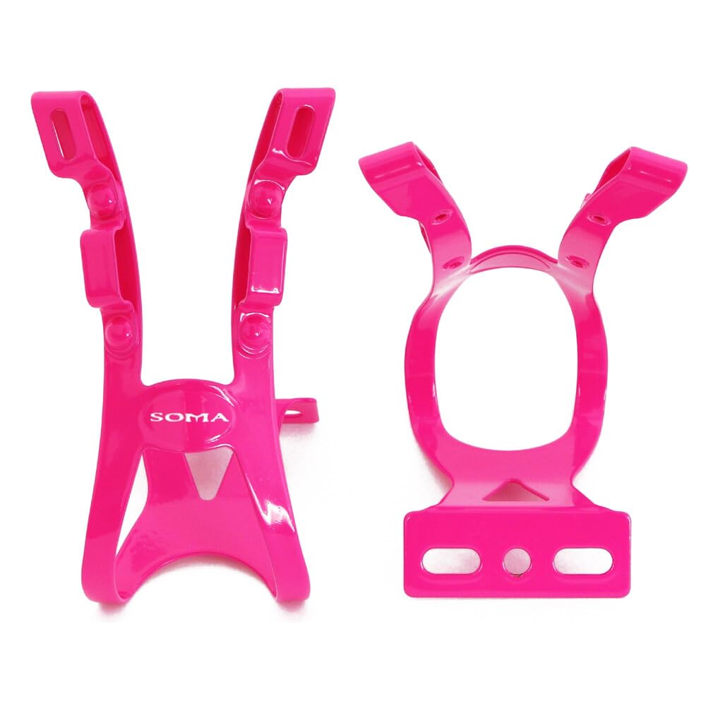 Soma Oppy XX 2-Strap Toe Clips Pink L/XL Pair Track Fixed Gear Road Bike