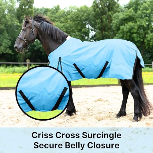Resistance 600D 600 Denier Lightweight No Fill Water Resistant & Breathable Horse Rain Sheet thumb #2