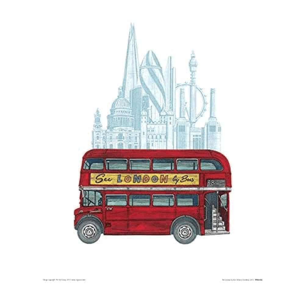 The Art Group Barry Goodman (See London by Bus) -Art Print 30 x 40cm, Paper, Multicoloured, 30 x 40 x 1.3 cm
