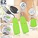 Adaptive Utensils Set – Ergonomic Angled Fork & Spoon for Parkinson's, Tremors, and Stroke Recovery – Weighted Utensils for Hand Tremors, Non-Slip Silicone Grip, Dishwasher Safe