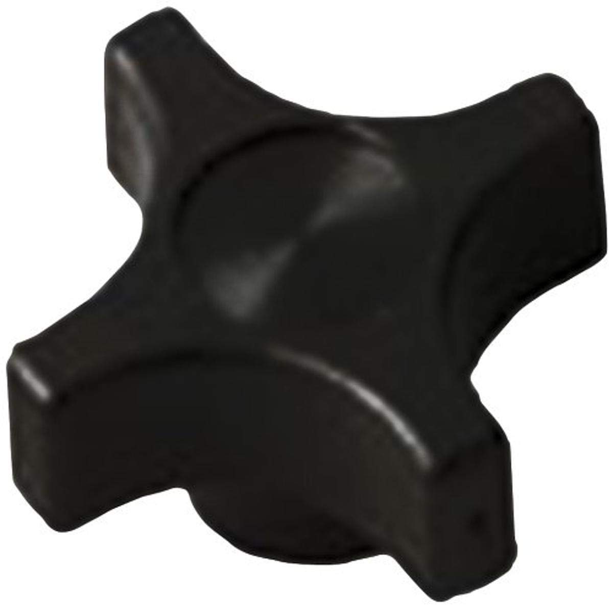 Davies Thermoplastic Four Arm Knob, Flute Rim, Threaded Through Hole, 1