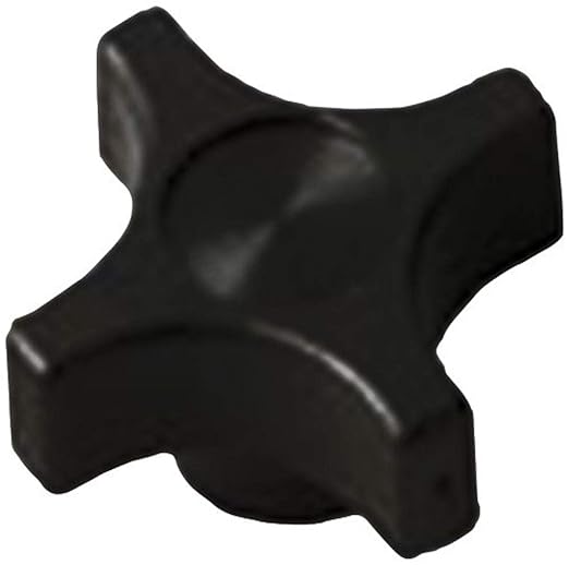 Davies Thermoplastic Four Arm Knob, Flute Rim, Threaded Through Hole, 1