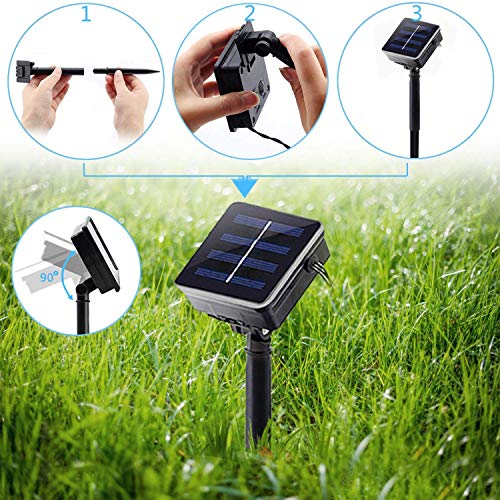 Image of AERYS Solar String Lights Outdoor 21 Ft 30 LED Solar Bee String Lights with 8 Lighting Modes Bumble Bee Lights for Garden Yard Lawn Patio Party Grass Decor (Warm White)