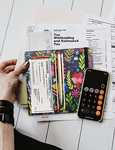 Zreal Checkbook Cover For Men & Women, Premium Vegan Leather Checkbook Holder Slim Wallets For Top & Side Tear Duplicate Checks With Rfid Blocking (Flower) #TOP7