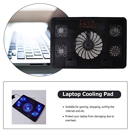 Mobestech Tapete de refrigeração para laptop com ventiladores de LED Suporte silencioso para refrige
