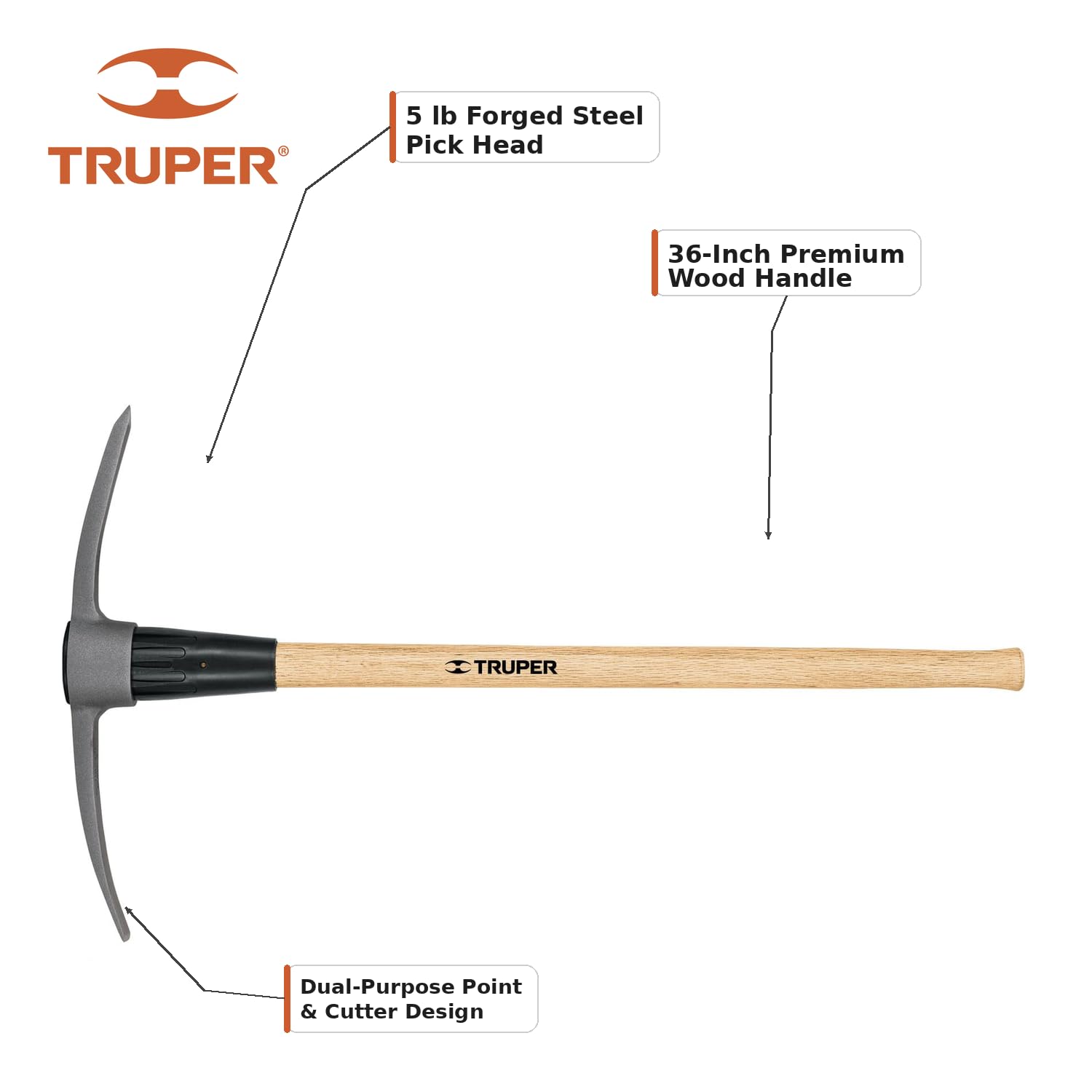Amazon.com : Truper 5 lb Forged Steel Railroad Pick (Model 31621