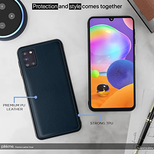 Image of Pikkme Samsung Galaxy A31 Back Cover | Flexible Pu Leather | Full Camera Protection | Raised Edges | Super Soft-Touch | Bumper Case for Samsung Galaxy A31 (Blue)