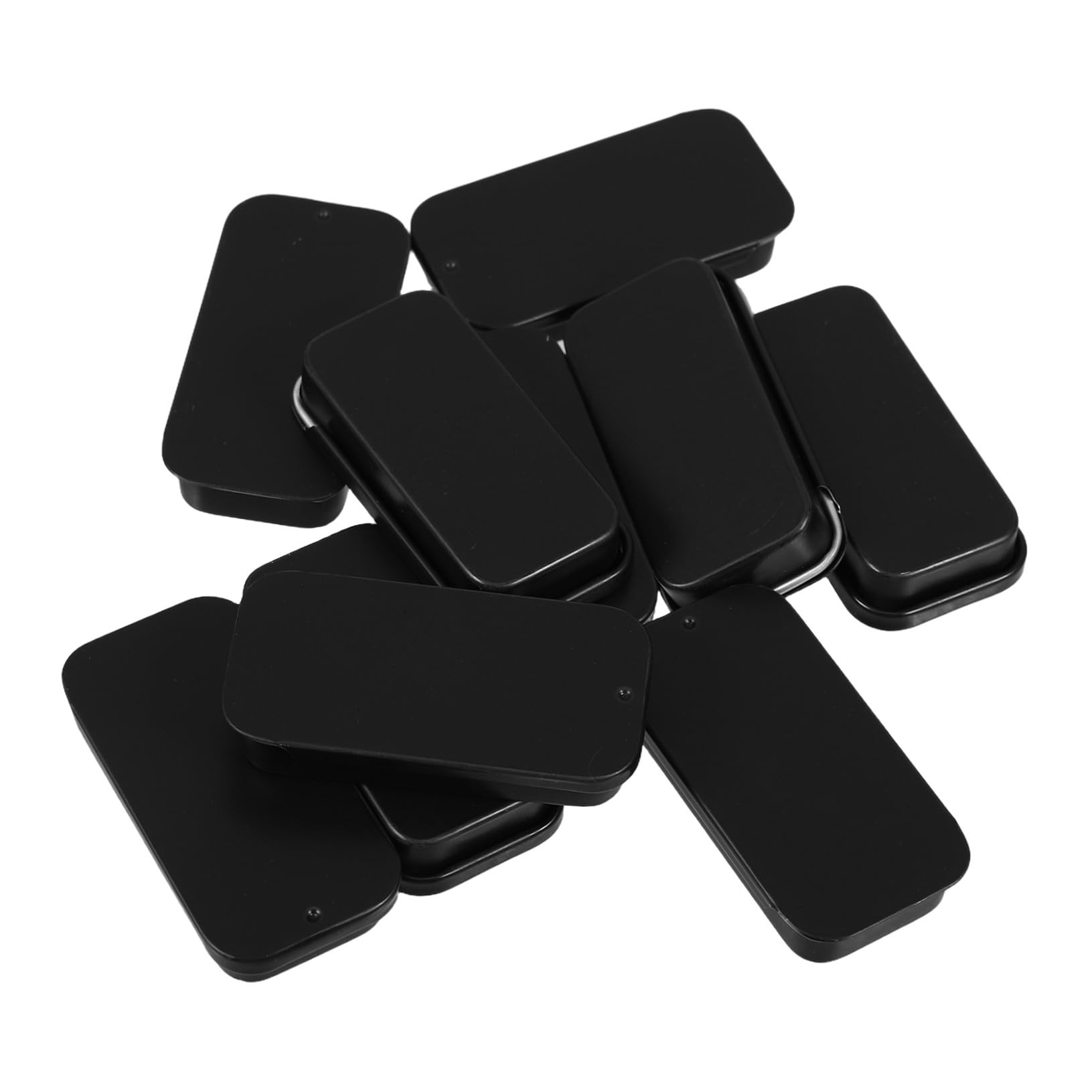 Sliding Lid Mint Container Tinplate Box 10pcs 50x25x10mm Matte Black Small Storage Case Portable Candy Holder for Travel and Jewelry Storage
