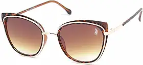 Óculos de Sol Polo London Club Gateado Médio com Lentes Degradê UV400 contém Case Couro ECO, Feminino