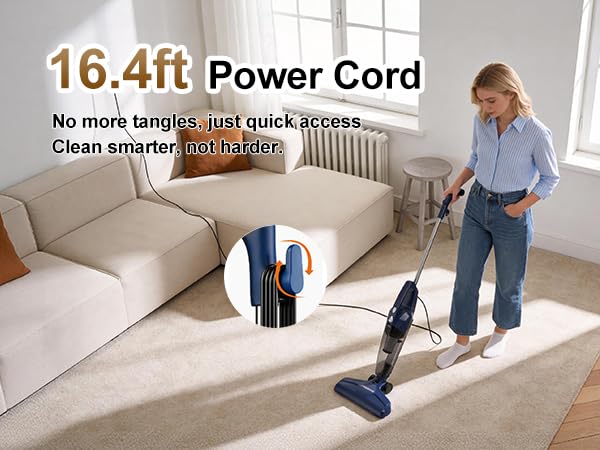 Image of Corded vacuum cleaners for home, 14KPa Powerful Suction with 600W Motor, Lightweight Stick Vacuum Cleaner, Converts to Handheld with Washable Filter, Vacuum for Pet Hair, Carpet, Hard Floors, offices