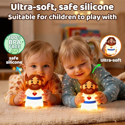 Lámpara de Noche Jesús para Niños, Silicona, Recargable miniatura 6