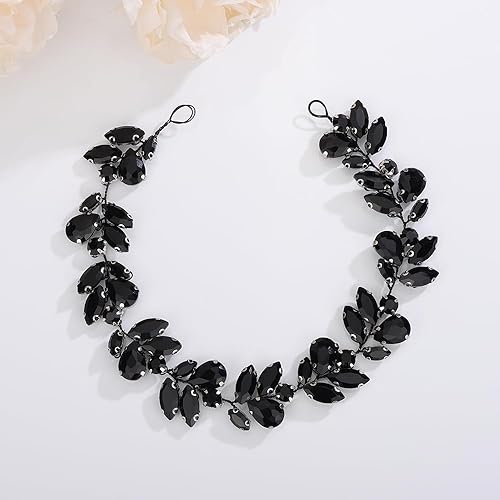 Denifery Diadema de diamantes de imitación de cristal hecha a mano con diamantes de imitación para novias, accesorios para el cabello para novias,