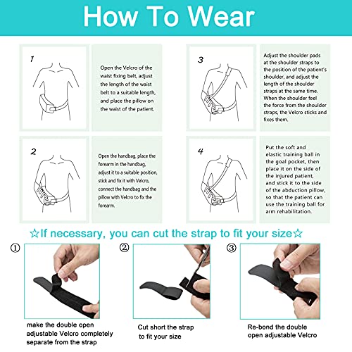 Tandcf Bestlife Shoulder Abduction Sling With Removable Pillow & Exercise Ball, Shoulder & Arm Sling Immobilizer For Injury Support, Rotator Cuff, Surgery, Dislocated, Sublexion, Broken Arm #TOP7