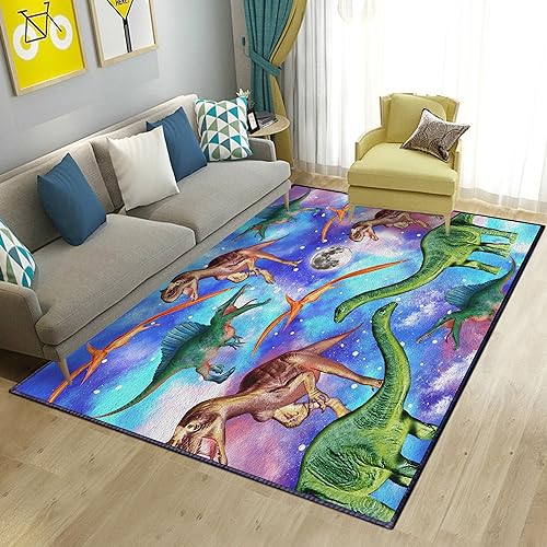 Kyhlten Kinder 3D Dinosaurier Teppich Spielteppich für Kinderzimmer Dekorative, Weich Flauschig...