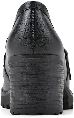 WHITE MOUNTAIN Women's Shoes Bougie Block Heel Loafer, Black/Smooth, 7.5 M | Image 4
