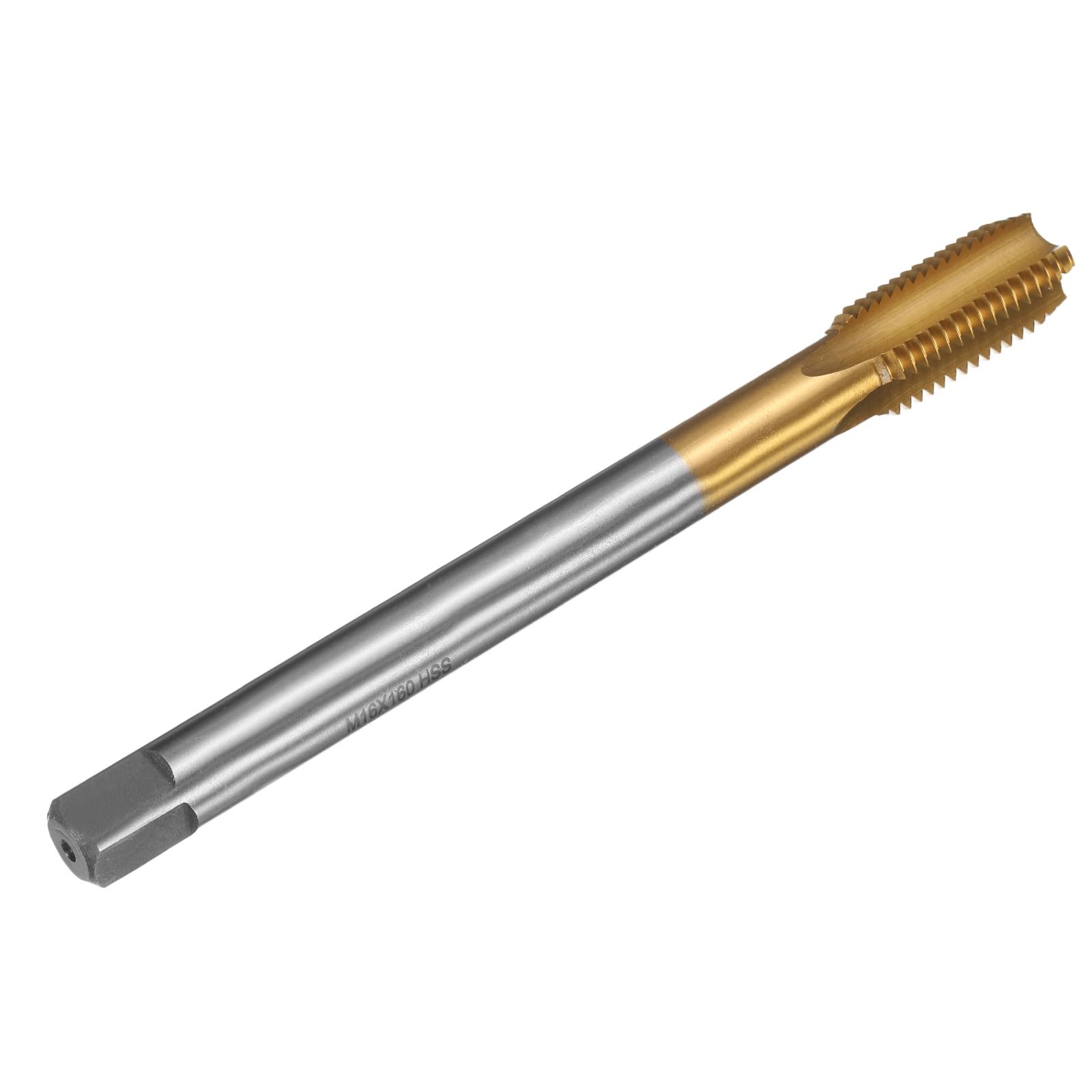 uxcell Tarauds à filetage métrique M16 x 2 H2 160 mm Flûte droite Filetage de fraiseuse Tarauds Outil de réparation