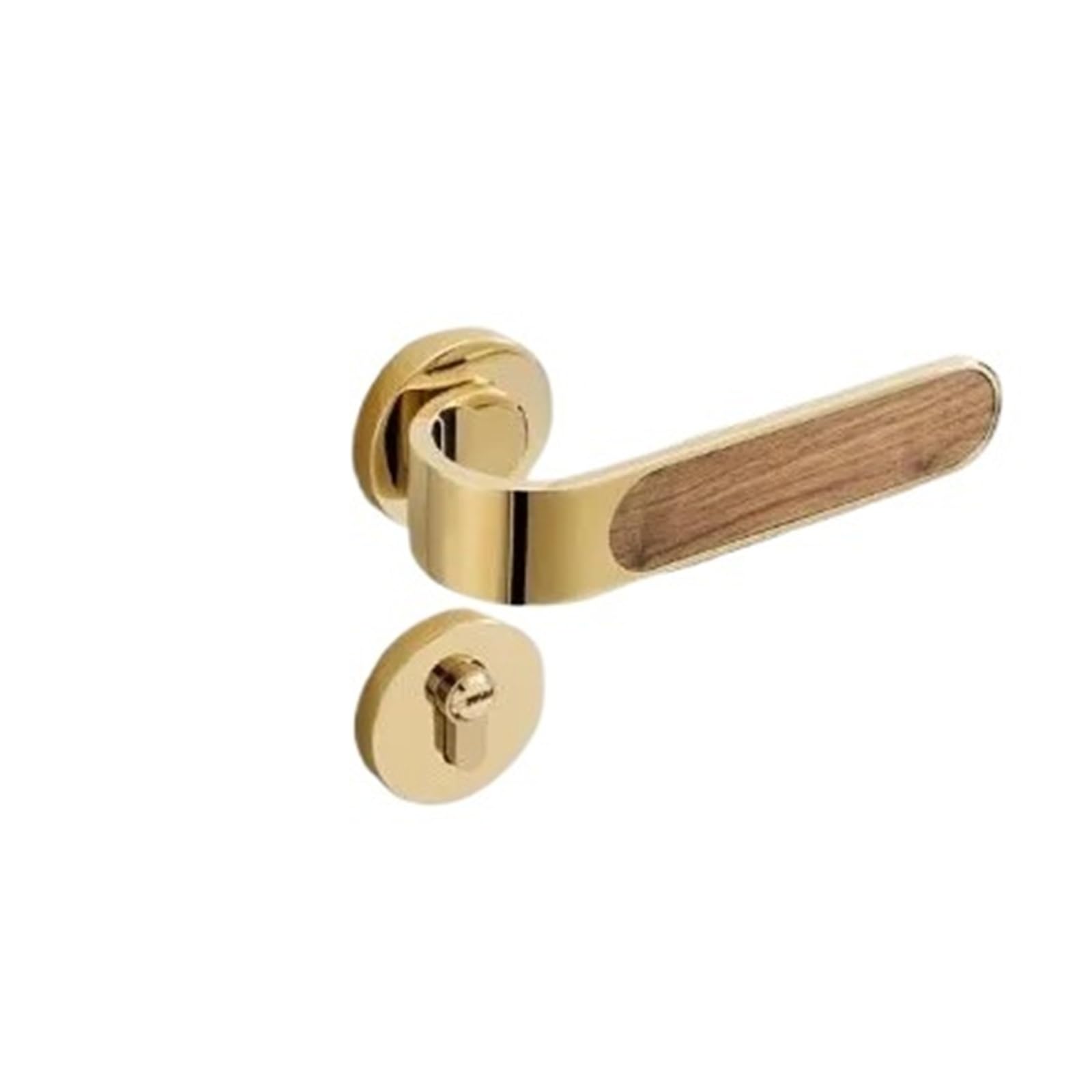 Serrure de porte en métal et poignée bois pour moderniser un salon contemporain