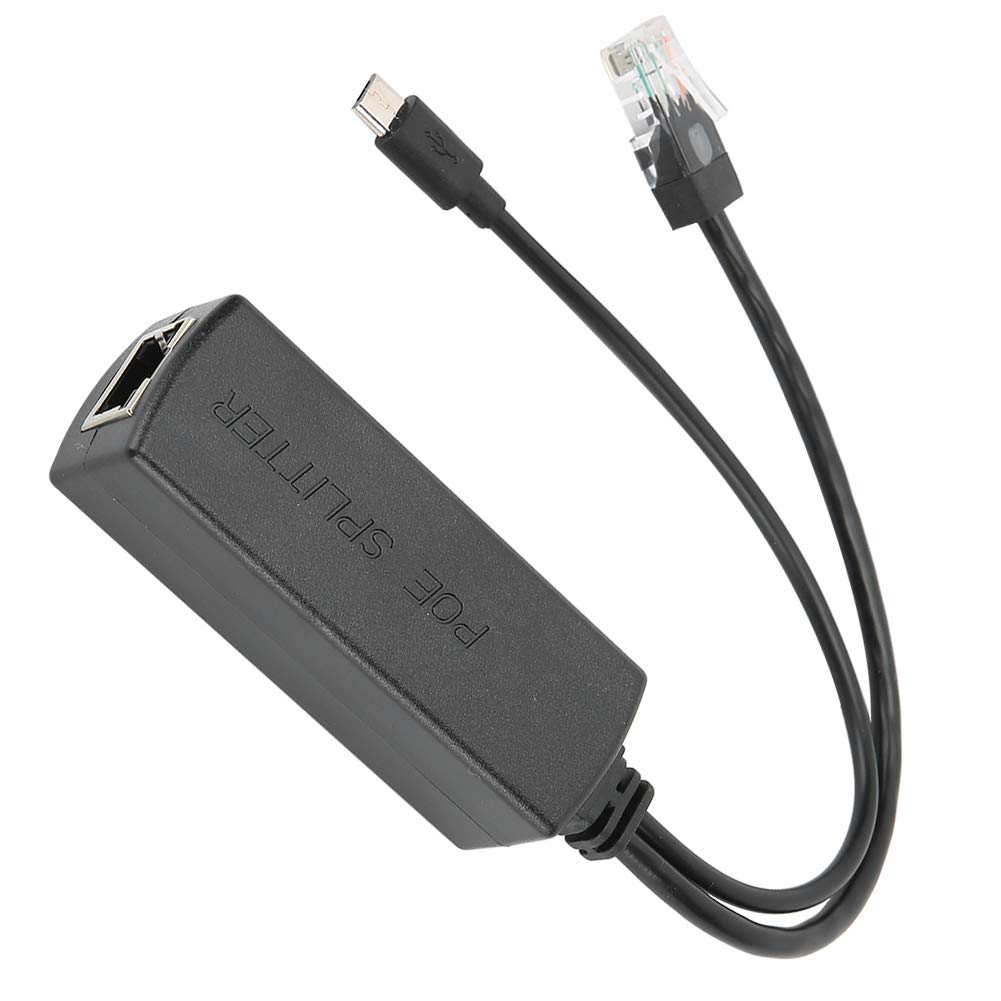 Aramox Rozdzielacz PoE 48 V, Aktywny Rozdzielacz Zasilania Przez Ethernet z Wyjściem Micro USB, IEEE 802.3af At, 5 V 2,4 A 12 W, Przenośna Konstrukcja, do Tabletów i urządzeń Micro USB