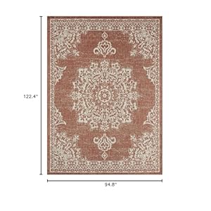 Nicolemillernewyorkpatiocountryazaleatransitionalmedallionindooroutdoorarearugterracottaivory79x102  Urban Country Home Decor Nicole miller new york patio country azalea transitional medallion indooroutdoor area rug terracottaivory 79×102  urban country home decor