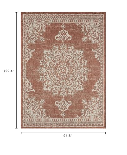 Nicolemillernewyorkpatiocountryazaleatransitionalmedallionindooroutdoorarearugterracottaivory79x102  Urban Country Home Decor Nicole miller new york patio country azalea transitional medallion indooroutdoor area rug terracottaivory 79×102  urban country home decor