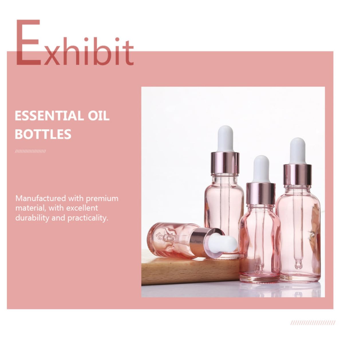 GALPADA 30 Pezzi Bottiglie per Olio Contagocce Rosa 30ml in Vetro Resistenti e Riutilizzabili per Miscele Fatte a Mano e Amici