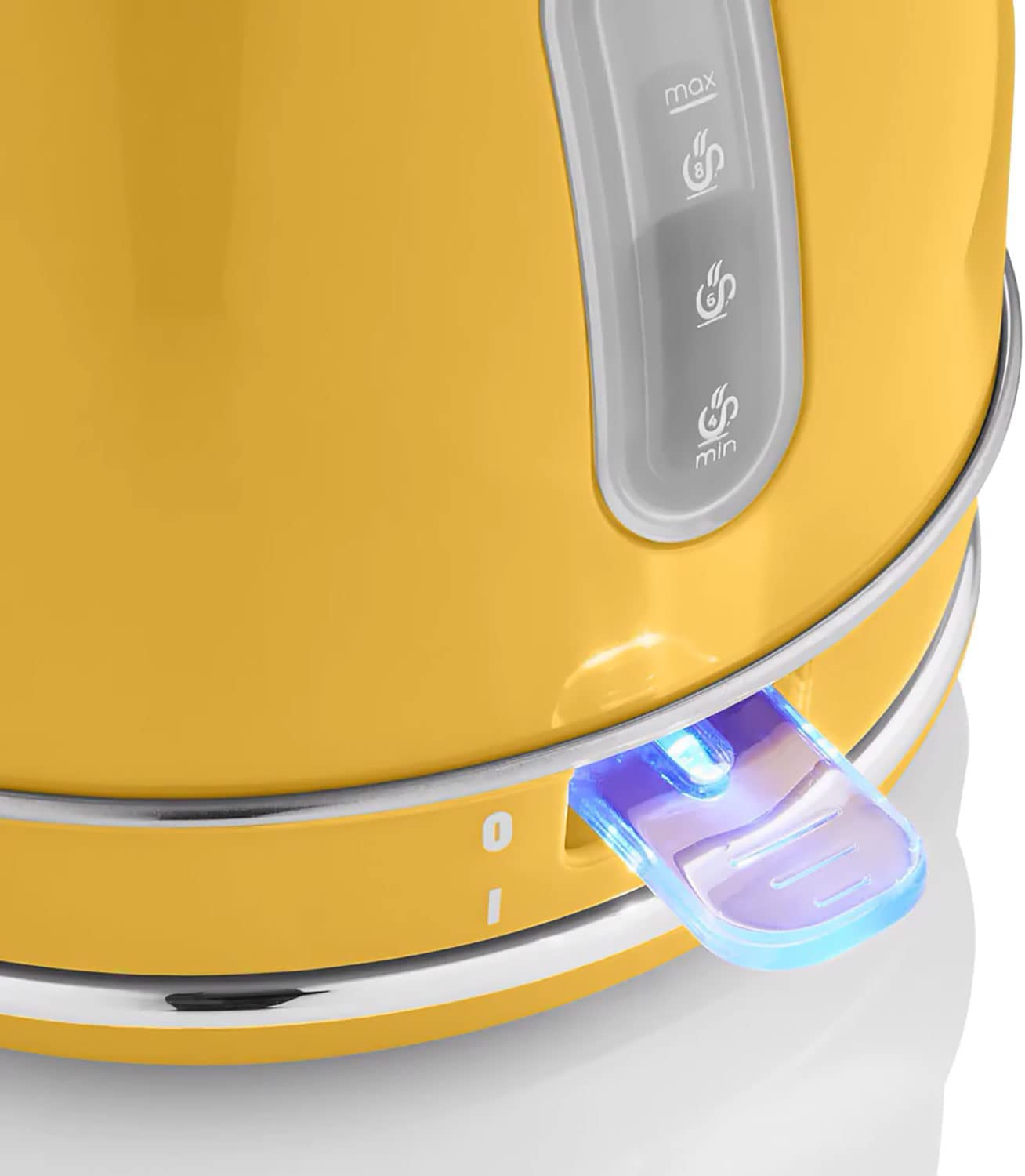 Swan retro hervidor de agua 1,8l, tetera eléctrica, resistencia oculta acero inoxidable, inalámbrico, sin cable, diseño vintage, apagado automático controlador strix , amarillo, 2200W