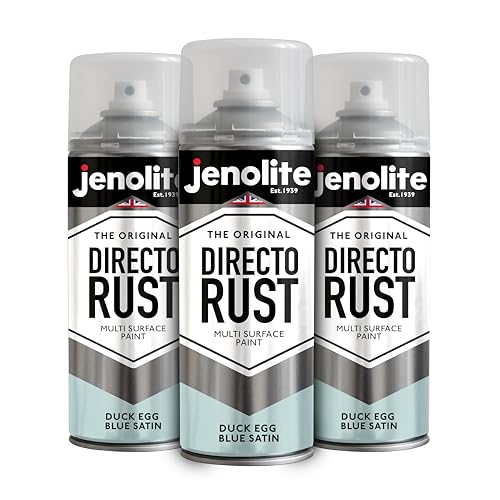 JENOLITE Directorust – Peinture aérosol finition satinée | Bleu canard | 3 x 400 ml | Peinture aérosol antirouille directe pour métal | Peinture...