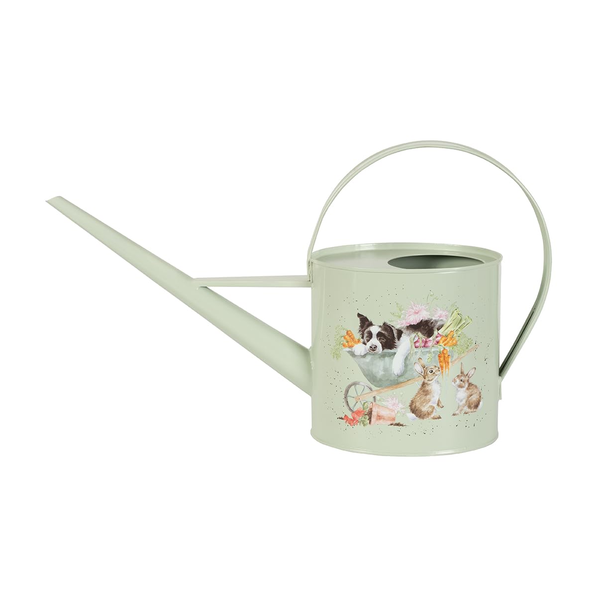 Wrendale Designs by Hannah Dale Sleeping on the Job' Border collie and Rabbit Watering Can