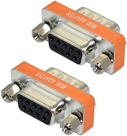 GuangMaoBo Gender Changer Null Modem DB9 Female to Female Plug Adapter Connector Cross RS232 Slimline Data Transfer (2 Pack)
