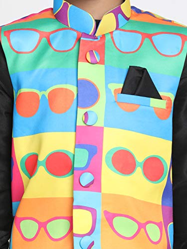 Image of JBN Creation Light Blue Cotton Silk Blend Boys Nehru Modi Jacket