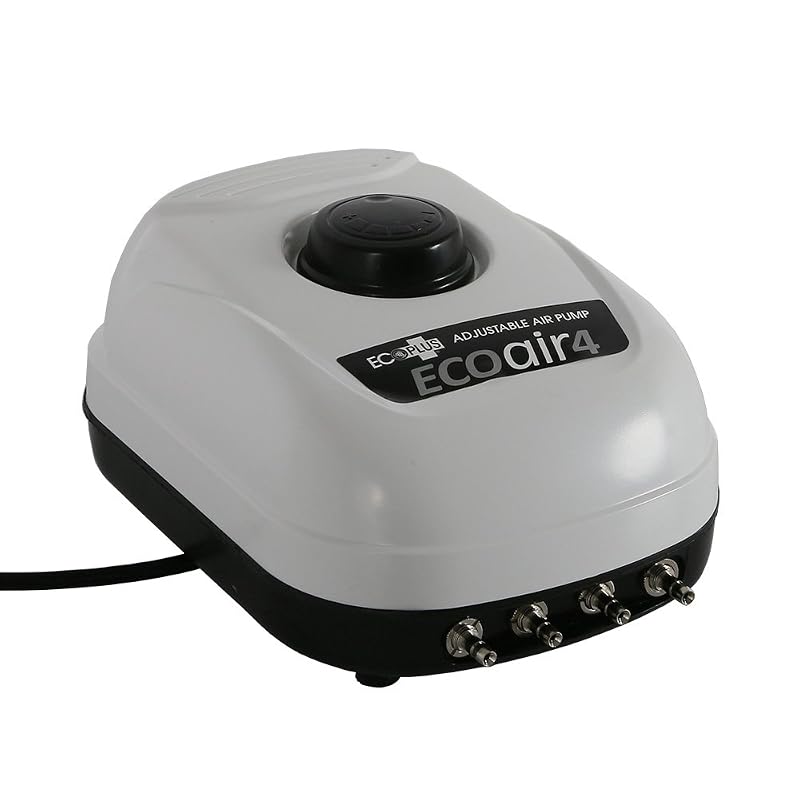 Bomba de ar para aquário EcoPlus com 4 saídas, 960 L/h e 6,5 W