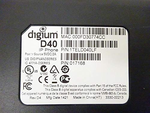 Teléfono Digium D40 IP 2 líneas SIP con voz HD miniatura 3