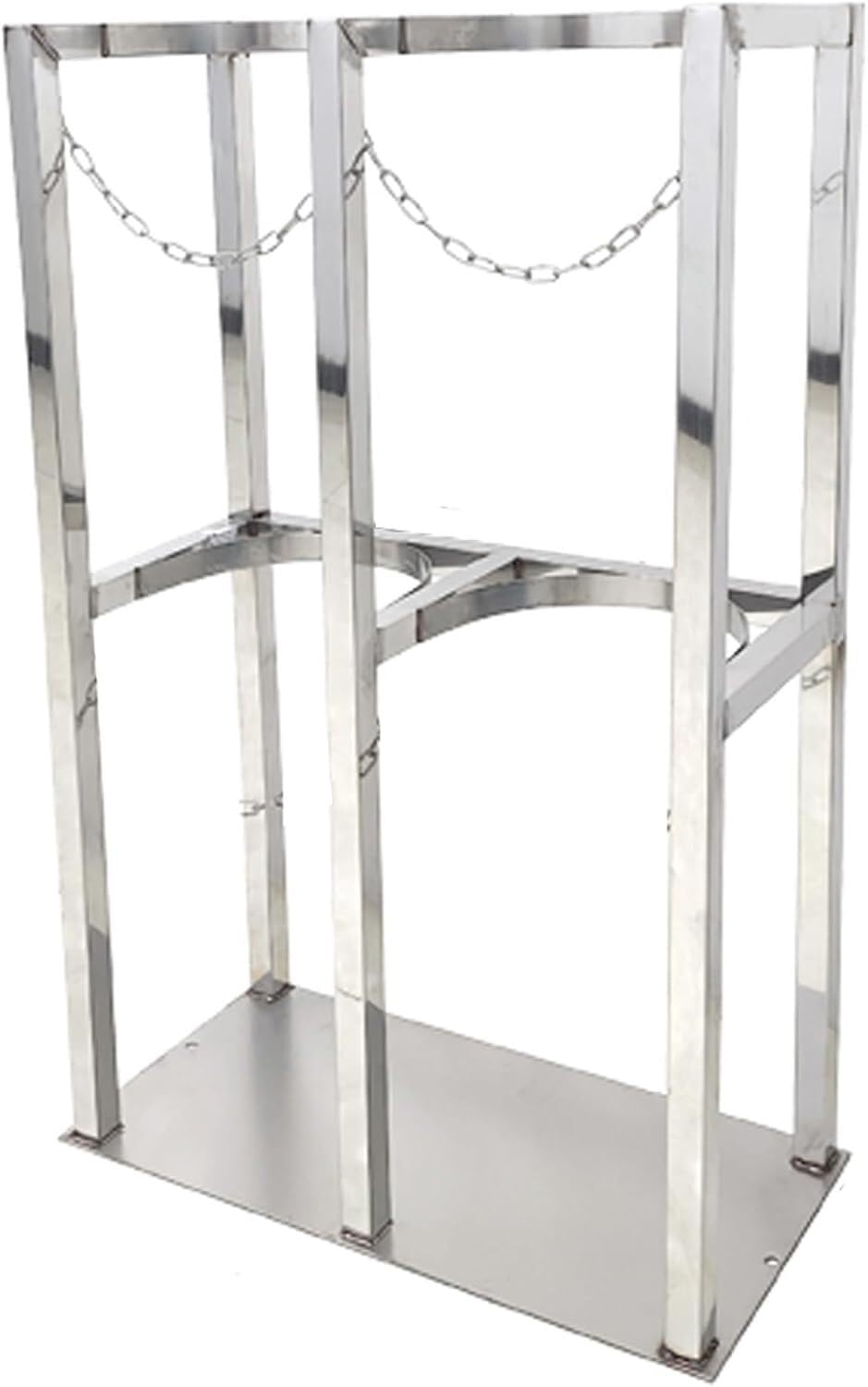 Estante para cilindros de oxígeno de 4 L, estante de almacenamiento de cilindros de gas, estante fijo de acero inoxidable resistente para cilindros de gas y estante fijo para cilindros de gas clínico