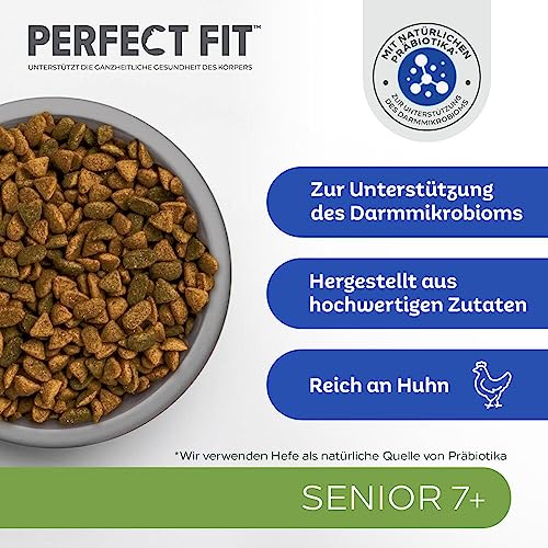 PERFECT FIT Senior Trockenfutter für ältere Katzen ab 7 Jahren - Huhn, 7 kg (1 Beutel)