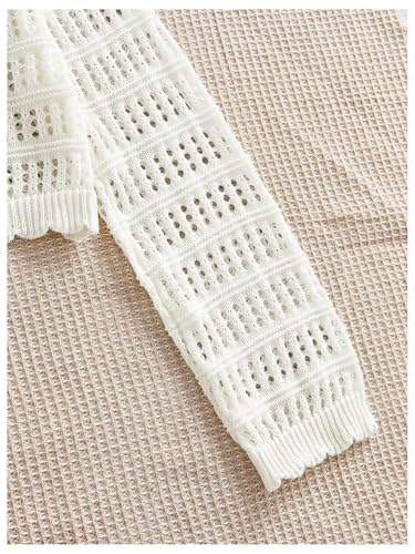 Image of GORGLITTER Women's Crochet Tie Front Tops Long Sleeve Boho Cropped Cardigan Festival Cowgirl Outfits