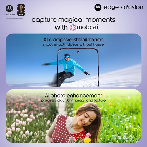 Image of Motorola Edge 70 Fusion 5G (Pantone Orient Blue, 8GB RAM, 128GB Storage) | Snapdragon 7s Gen 4 | 50MP + 13MP Camera | 32MP Selfie Camera | 6.8-inch Display | 7000mAh Battery | 68W TurboPower Charging