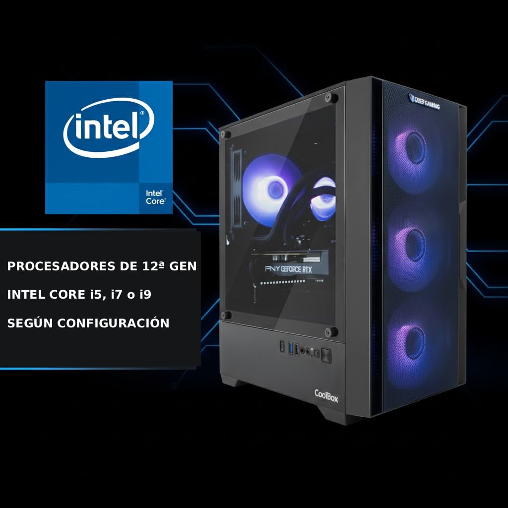 Raptor PC Gaming (Intel Core i9-12700F 16 x 5.1GHz, NVIDIA RTX 5050 8GB, 32GB RAM, 1TB SSD, Refrigeración Líquida, Windows 11 Pro) Ordenador de Sobremesa (Negro)