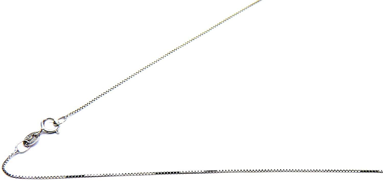 Collana Oro Bianco 18kt (750) Catenina Veneta Singola Cm 45 Donna Ragazza